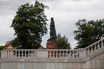 Monument to the first Polish king Boleslav I the Brave in Gniezno, in Poland