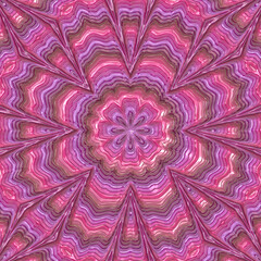 Obraz premium 3d effect - abstract pink mandala style pattern