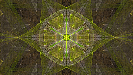 3d effect - abstract green fractal pattern