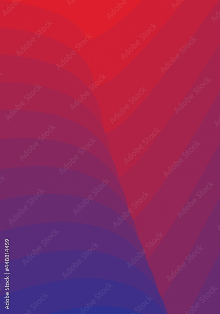 Poster minimal smooth curved lines red blue gradient vertical wallpaper abstract background
