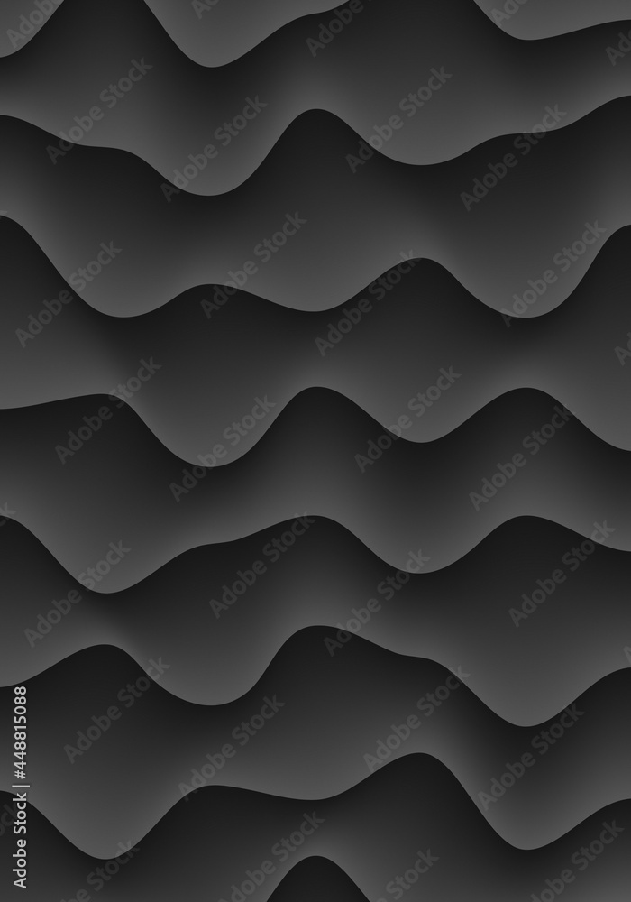 Aufkleber black and white 3d fluid distorted structure dark vertical background design template