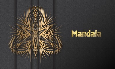 Mandala design mandala vector round luxury design golden brush text