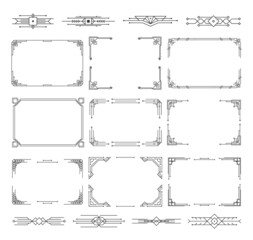 Patterns, ornaments, calligraphy in art deco style