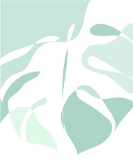 Foliage line art drawing with abstract shape. Minimalism art.