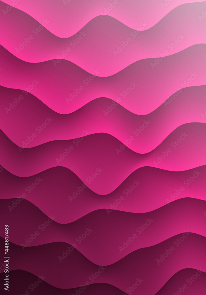 Aufkleber 3d fluid distorted layered structure magenta vertical abstract background design template