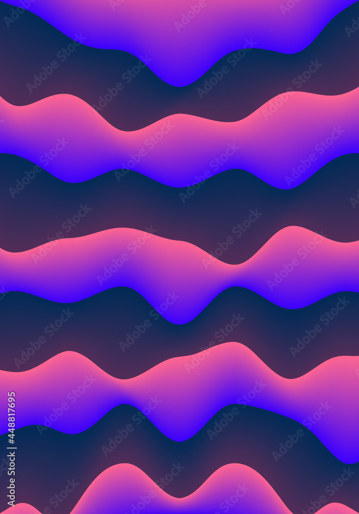 Poster abstract fluid pattern conceptual vivid blue violet gradient vertical background design template