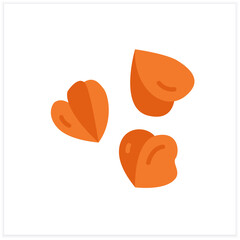 Buckwheat flat icon. Superfood. Organic healthy energetic food for balanced nutrition. Detox and weight loss supplements. Vegetarian food. Color vector illustration