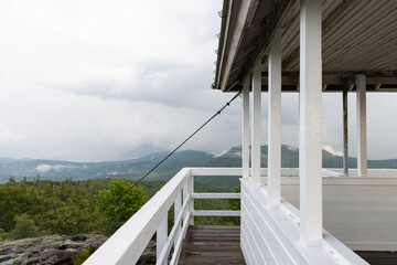 View from Historic Yellow Mountain Fire Tower in Blue Ridge Mountains of Western North Carolina