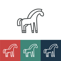 Linear vector icon with horse