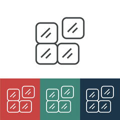 Linear vector icon with tile