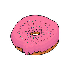 Isolated donut dessert with extra sugar Vector illustration