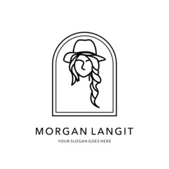 line art of luxurious and feminine women wearing faceless hats