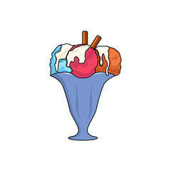 Isolated sweet ice cream dessert on a glass Vector