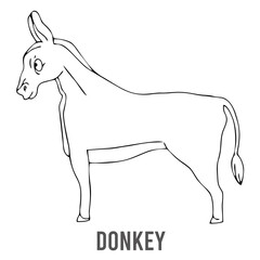 Coloring page for preschool children. Learn numbers for kindergartens and schools. Educational game. Vector illustration