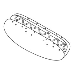 Isolated hot dog with sausage and sauce Vector