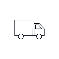 Delivery truck thin line icon stock illustration
