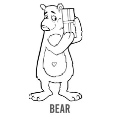 Coloring page for preschool children. Learn numbers for kindergartens and schools. Educational game. Vector illustration