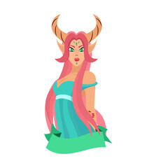 Isolated taurus female character zodiac sign Vector
