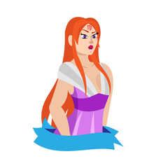 Isolated virgo female character zodiac sign Vector