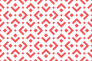 Abstract geometric pattern. A seamless vector background. White and pink ornament. Graphic modern pattern. Simple lattice graphic design