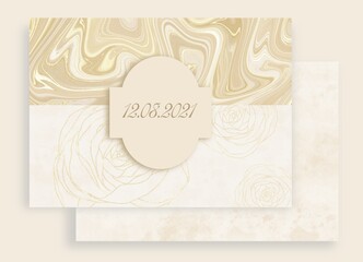Decorative beige wedding invitation