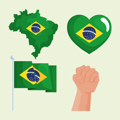 icons for brazil independence day