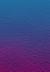 Obraz premium Geometrical Vibrating Lines Blue Pink Gradient Vertical Abstract Background Design Template