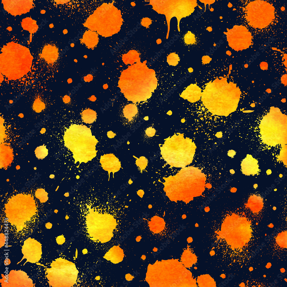 Poster abstract seamless pattern. repeating paint splatter pattern. background watercolor drop splash. hand