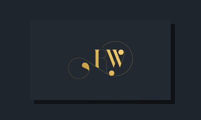 Minimal royal initial letters RW logo
