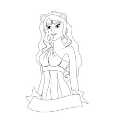 Isolated leo female character zodiac sign Vector