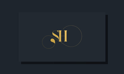 Minimal royal initial letters SH logo