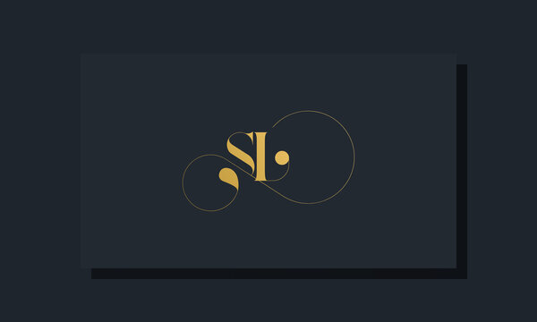 Minimal royal initial letters SL logo