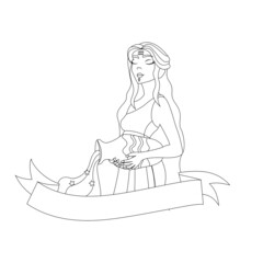 Isolated aquarius female character zodiac sign Vector