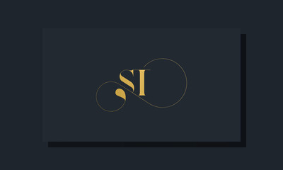 Minimal royal initial letters ST logo