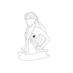 Isolated pisces female character zodiac sign Vector