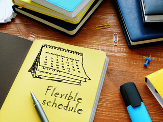 Flexible schedule is shown on the business photo using the text