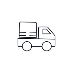 Fototapeta premium Pickup truck thin line icon stock illustration