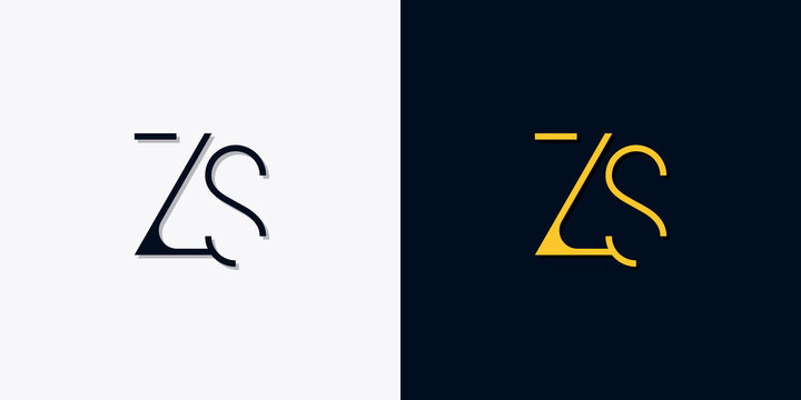 Minimalist abstract initial letters ZS logo.
