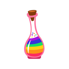 Isolated pride flask potion icon with lgbt colors Vector