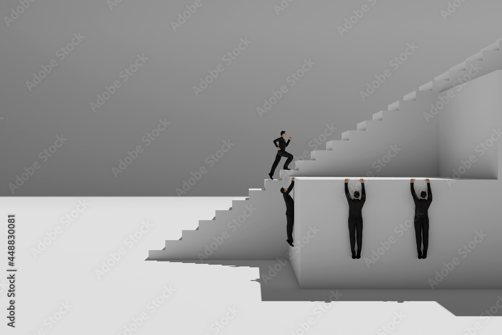 Poster the concept of the difficulty of finding the right path in business and life. 3d rendering