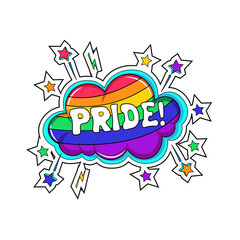 Isolated pride cloud icon with lgbt colors Vector