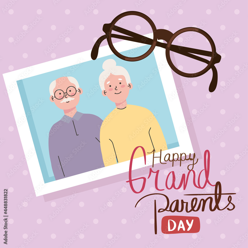 Sticker happy grandparents day card