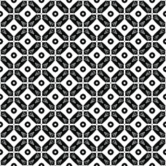 Black and white surface pattern texture. Bw ornamental graphic design. Mosaic ornaments. Pattern template. Vector illustration.