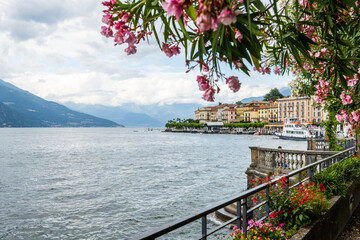 The Como lake seen from the city of Bellagio, and surrounding areas. Beautiful, romantic place with beautiful nature, landscape and seascape.