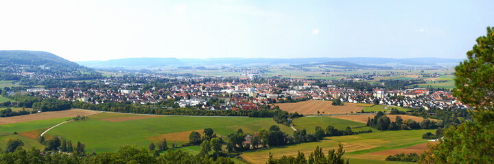 Fototapeta na wymiar Luftbild von Weißenburg bei schönem Wetter