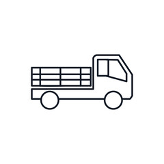  Rental flatbed truck thin line icon stock illustration 