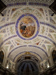 Fototapeta na wymiar Ceiling of the Church of Saint John Evangelist, Scicli