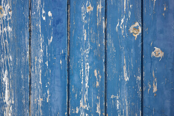 Old Weathered Blue Painted Wooden Door
