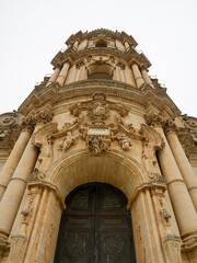 Looking up the facade of Duomo di San Giorgio, Modica