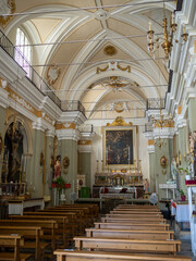 Fototapeta na wymiar Interior of the small Chiesa di San Sebastiano, Catania